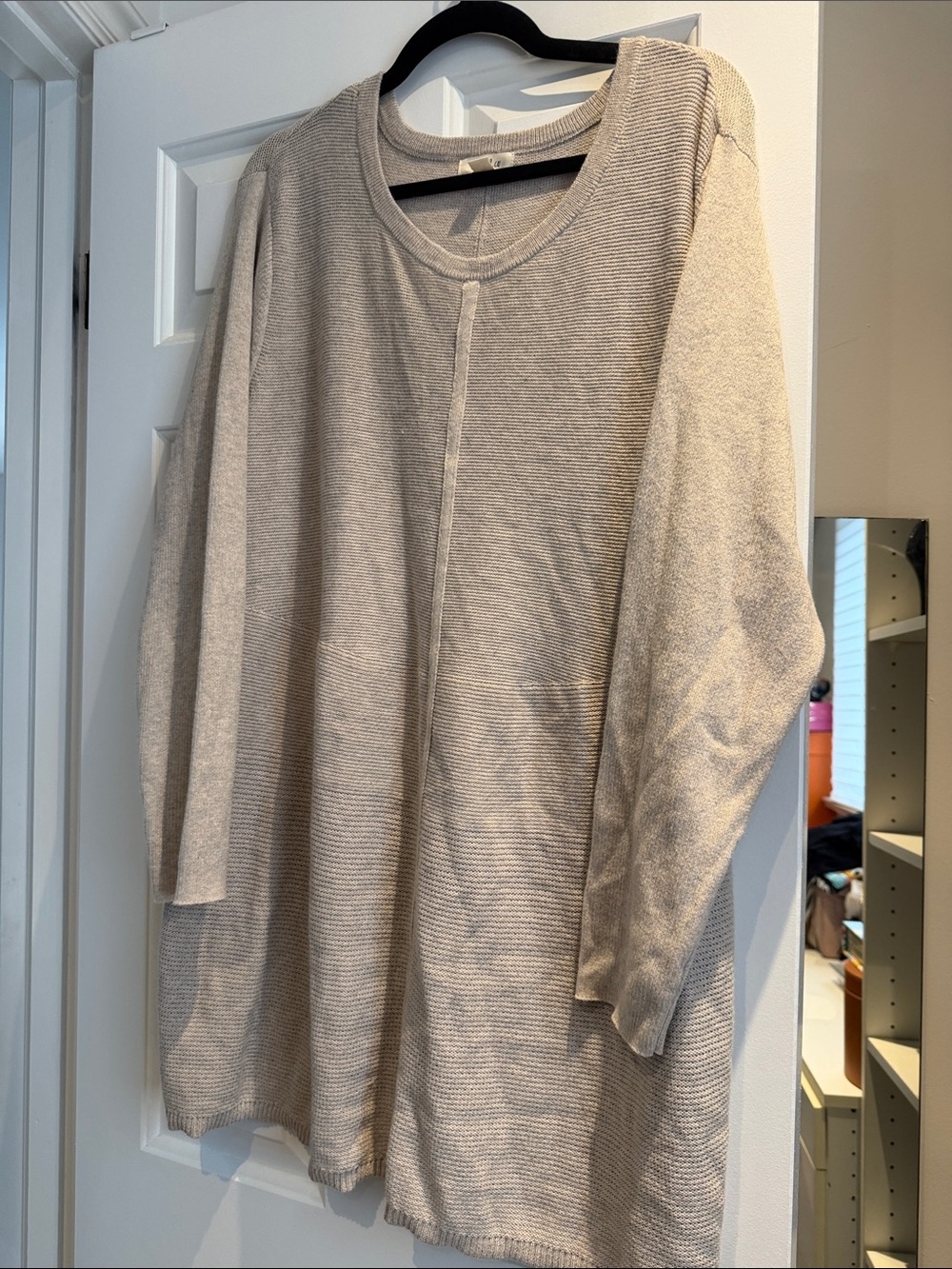Style & Co. Cream Textured Crewneck Sweater